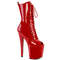 Чоботи Pleaser Enchant-1041 *8 дюймів на підборах, 3 3/4 дюйма з відкритим носком, з блискавкою збоку, червоні