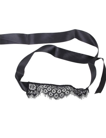 Боді мереживне відкрите Star Night з підтяжками та пов'язкою на очі, чорне, XS-S