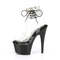 Босоніжки Pleaser Adore-791-2RS *7 дюймів на підборах, 2 3/4 дюйма з манжетою на щиколотці PF з RS, прозорі/чорні