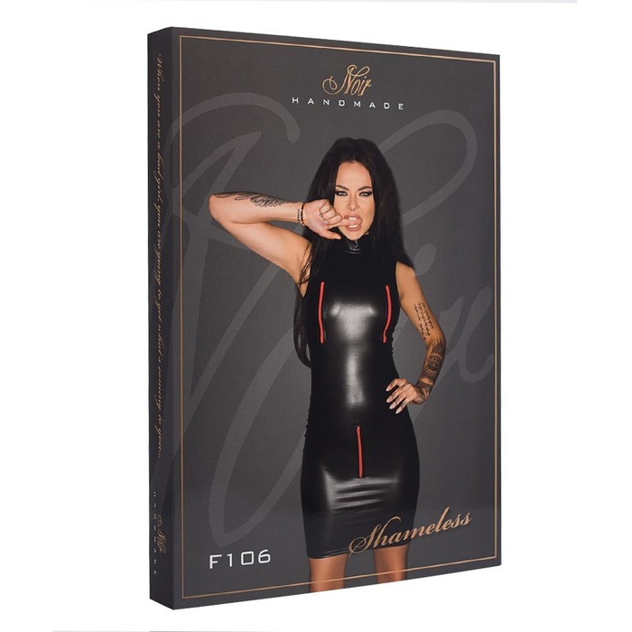 Платье с красными декоративными молниями Noir Handmade F106 из винила, M