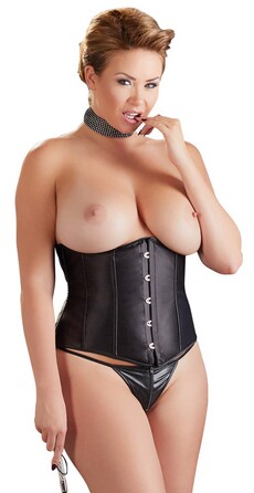 Корсет Cottelli Collection с открытой зоной декольте, черный, 4XL
