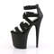 Босоніжки Pleaser Flamingo-859 *8 дюймів на підборах, 4 дюйми з ремінцем на щиколотці з перехресним ремінцем, блискавка ззаду, чорні, з веганської шкіри/чорний