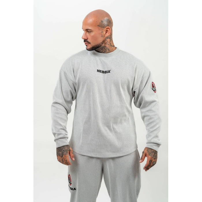Кофта Nebbia Oversized Crew neck Sweatshirt SIGNATURE Light Grey 703