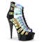 Босоножки Pleaser Delight-600-9, каблук 15 см, ремешком 3,5 см, закрытый задник, молния сзади, чёрные