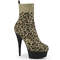 Чоботи Pleaser Boots Delight-1002LP *6 дюймів на підборах, 1 3/4 дюйма, еластичні шкарпеткоподібні черевики, що натягуються, коричнево-чорні