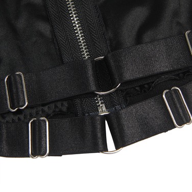 Сукня-костюм Star Night із застібками-блискавками та пажами для панчох, чорний, 5XL (без коробки)