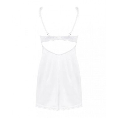 Пеньюар Obsessive Amor Blanco мереживний, з трусиками в комплекті, білий, L/XL
