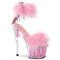 Босоніжки Pleaser Adore-724F на підборах 7 дюймів, босоніжки з хутра марабу 2 3/4 дюйма з манжетою на щиколотці, блискавка ззаду, рожеві