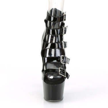 Ботильоны Adore-700-33, каблук 7 дюймов, ремни 6 см, застёжка-молния сзади, чёрные