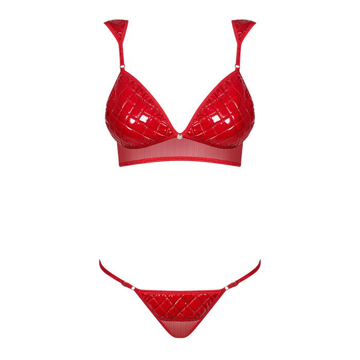 Спокусливий комплект білизни Obsessive Hunteria червоний, S/M