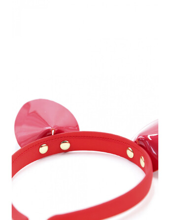 Ушки кошки глянцевые, красные