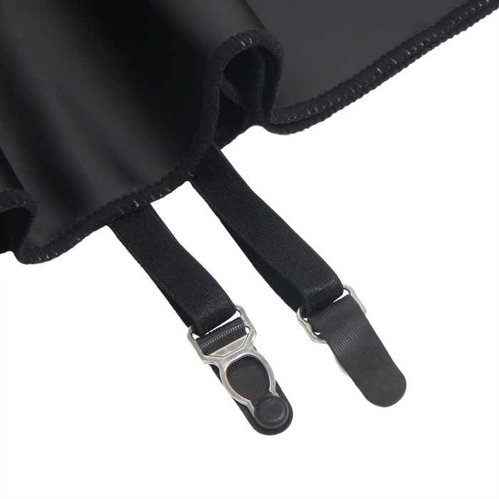 Мини-платье с молнией и подтяжками Star Night с имитации кожи, черное, S