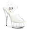 Босоніжки Pleaser Delight-608VL на підборах 6 дюймів, гладка устілка 1 3/4 дюйма з ремінцем на щиколотці, прозорі/прозорі