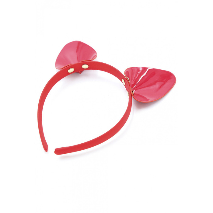 Ушки кошки глянцевые, красные