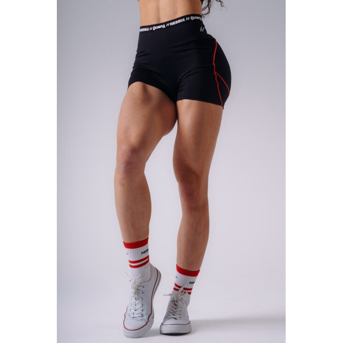 Шорты с высокой талией NEBBIA x Olympia, черные (937)