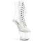 Чоботи Pleaser Boots Craze-1040C *8 дюймів без підборів, 3 дюйми, зі шнурівкою спереду, прозорі