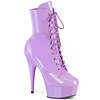 Ботильоны Delight-1020, каблук 6 дюймов, высота ботинок 3,5 см, шнуровка спереди, молния сбоку, лавандовый лак