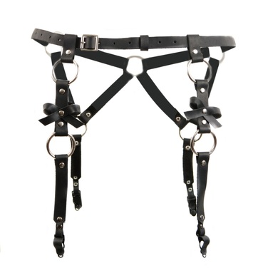 Пояс для панчохи Candy Hero S5 чорний екошкіра