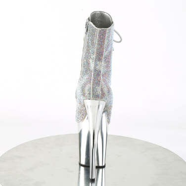 Ботинки Flamingo-1020CHRS *Каблук 8 дюймов, ботильоны RS с декоративной отделкой, шнуровка 4 дюйма, боковая молния, разноцветный/серебристый