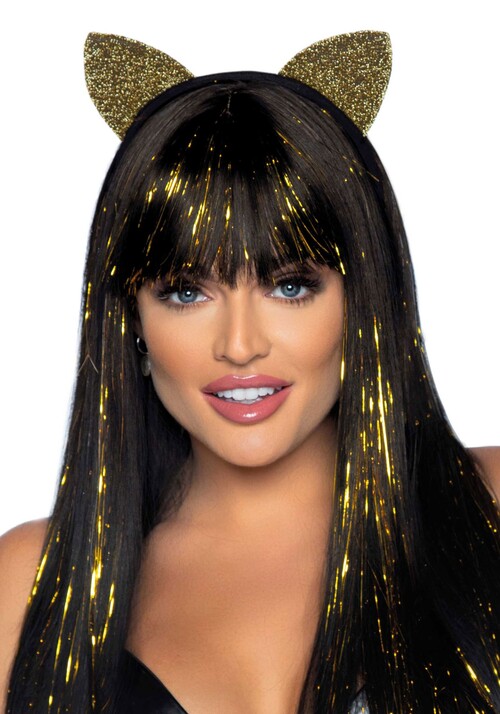 Повязка на голову с кошачьими ушками Leg Avenue Glitter cat ear headband O/S