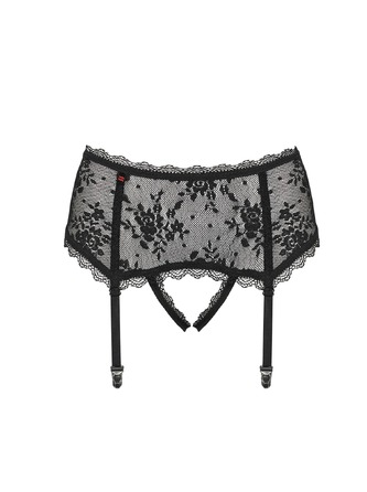 Пояс для чулок черный Obsessive Behindy garter belt black L/XL