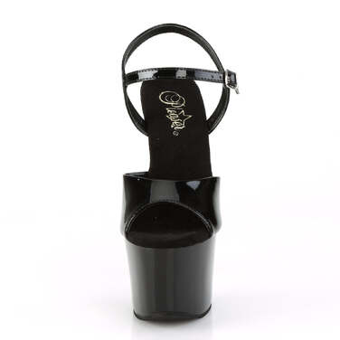 Босоніжки Sky-309CRS на підборах 7 дюймів, босоніжки з ремінцем на щиколотці 2 3/4 дюйма, чорні/срібні