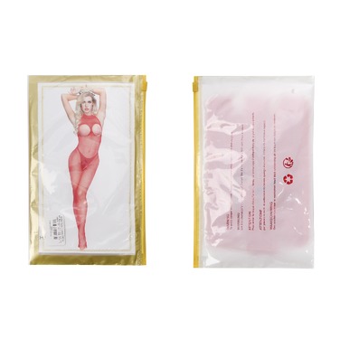 Бодистокинг-сетка Star Night с вырезом для груди, красный (без коробки)