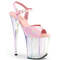 Босоніжки Pleaser Flamingo-809HT *8-дюймовий каблук, 4-дюймові голографічні тоновані босоніжки з ремінцем на щиколотці, рожеві