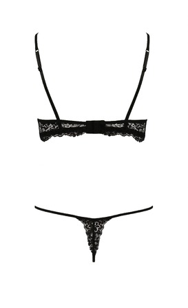 Комплект белья с декоративным элементом VERONIQUE SET black S/M - Passion