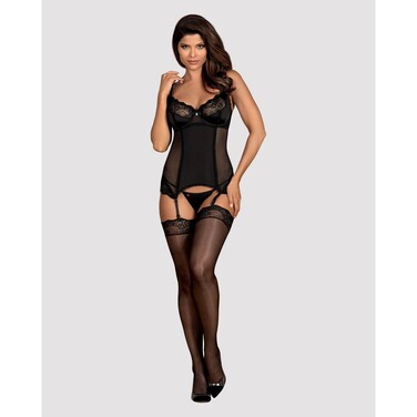 Комплект Obsessive Amallie корсет и стринги S/M