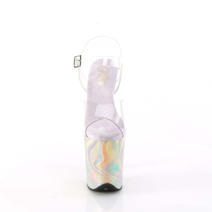 Босоножки Flamingo-808CRF *Каблук 8 дюймов, ремешок на щиколотке 4 дюйма, прозрачный/фиолетовый