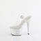 Босоніжки Pleaser Adore-708LQ на підборах 7 дюймів, з ремінцем на щиколотці 2 3/4 дюйма, прозорі/сріблясті