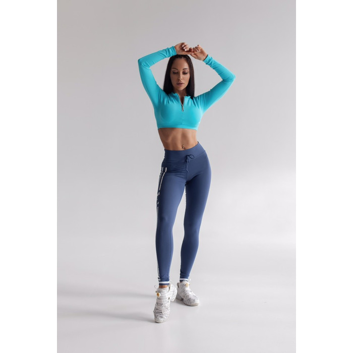 ТОП BLUE LONG SLEEVE TOP WITH ZIPER