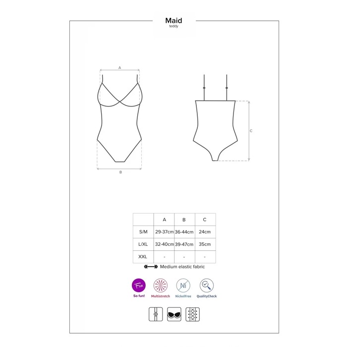 Костюм Покоївка Obsessive Maid синій з білим фартухом, S/M