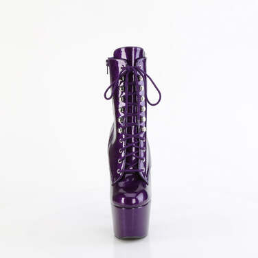 Ботинки Adore-1020GP, каблук 7 дюймов, 2 3/4 дюйма, шнуровка спереди, боковая молния, фиолетовые