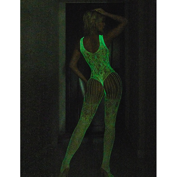 Комбинезон кружевной белый Star Night светится в темноте, XS/M