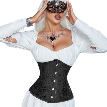 Корсет под грудь Star Night Corset с крючками и шнуровкой, черный, S (без коробки)