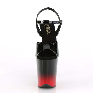 Босоніжки Flamingo-809BR-H на підборах 8 дюймів, двоколірні босоніжки з ремінцем на щиколотці 4 дюйми PF, чорні/червоні