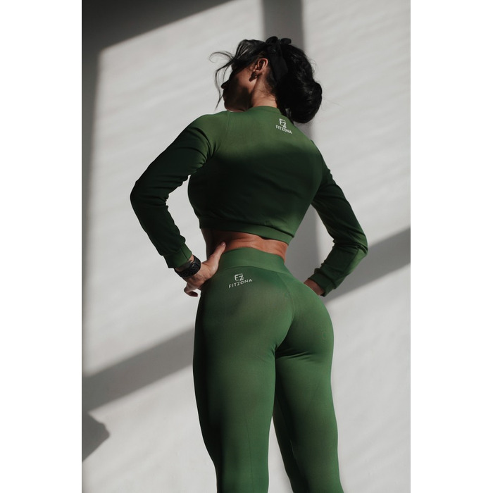 Жіноча кофта Fitzona GREEN JACKET WITH ZIPER на блискавці