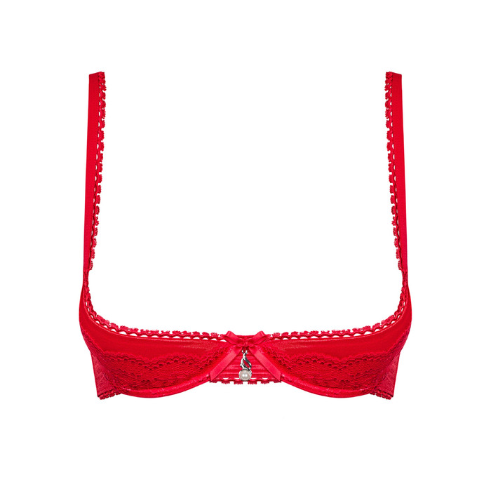 Бюстгальтер с открытыми чашечками Obsessive Lovica, красный, S/M