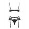 Комплект Obsessive Heartina 3 pcs set black L/XL