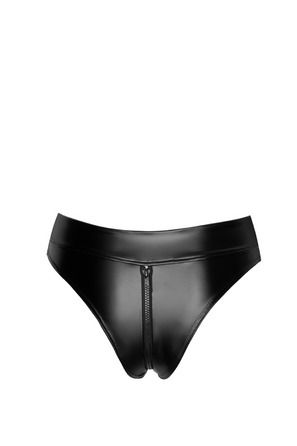 Сексуальные виниловые трусики с молнией Noir Handmade F260 черные, S