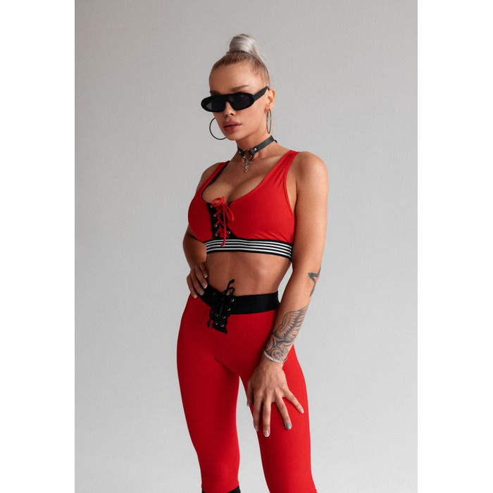 ЛЕГІНСИ RED EYELET LACE UP LEGGINGS