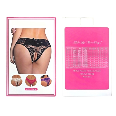 Мереживні труси з доступом Star Night, чорні, M