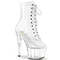 Чоботи Pleaser Adore-1020C *7 дюймів на підборах, 2 3/4 дюйма з PF шнурівкою спереду, прозорі