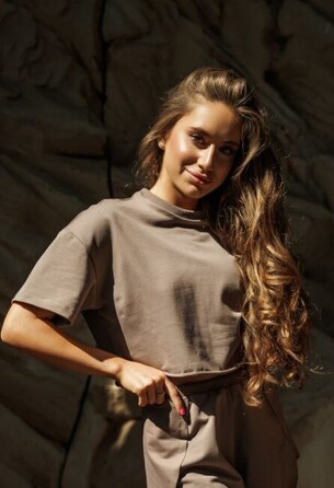 Кроп-топ оверсайз (cotton) & шортики Tuto