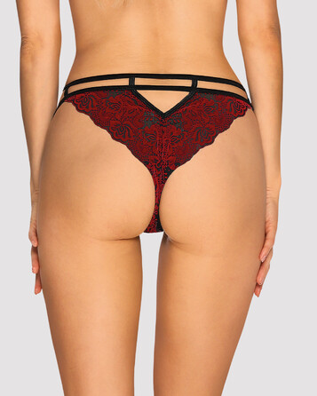 Трусики Obsessive Sugestina Bordeaux-Black S/M