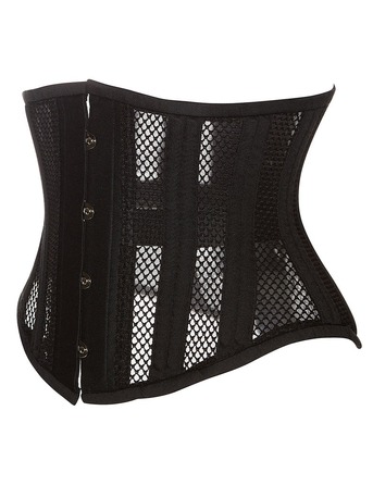 Корсет із сітки Star Night Steel Bones Bones Grid Corsets з гачками і шнурівкою, чорний, S (без коробки)