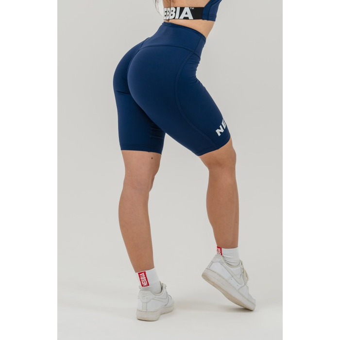 Велосипедки Nebbia High waisted leggings shorts 9'' SNATCHED Dark Blue 614 Blue Dark