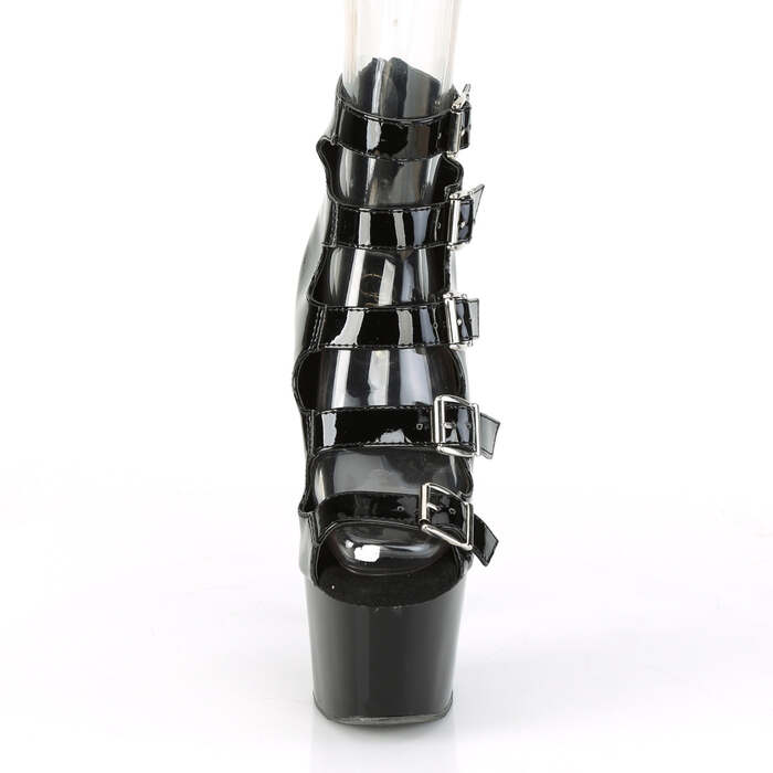 Ботильоны Adore-700-33, каблук 7 дюймов, ремни 6 см, застёжка-молния сзади, чёрные